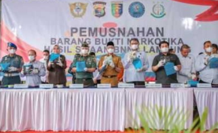 Musnahkan Barang Bukti Sitaan Narkotika Lintas Provinsi, BNNP Lampung Selamatkan 250.000 Jiwa